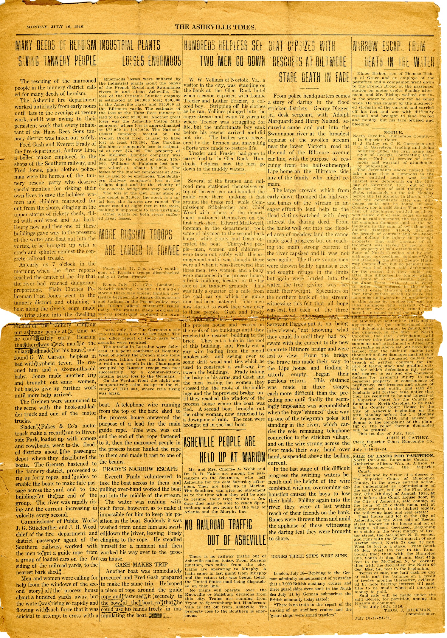 Asheville Times July 16, 1916 page 4